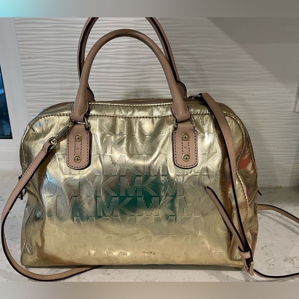 Gold Metallic dome Michael Kors